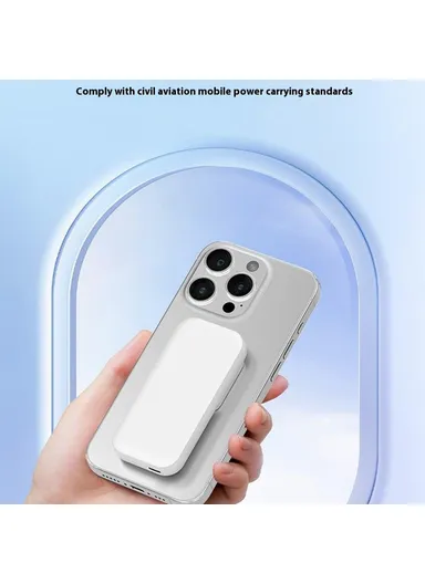 5000mAh 15W/20W Portable Mini Magnetic Wireless Charging Power Bank L2A - White