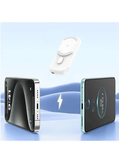 5000mAh 15W/20W Portable Mini Magnetic Wireless Charging Power Bank L2A - White