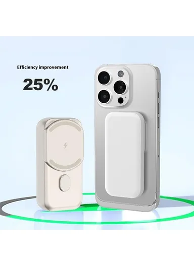 5000mAh 15W/20W Portable Mini Magnetic Wireless Charging Power Bank L2A - White