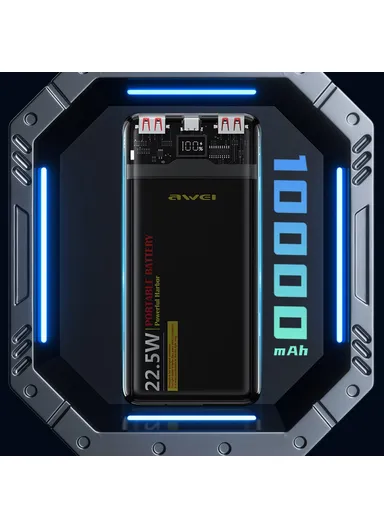 10000mAh 22.5W Portable Power Bank, Digital Display Fast Charging External Battery Pack P24K 