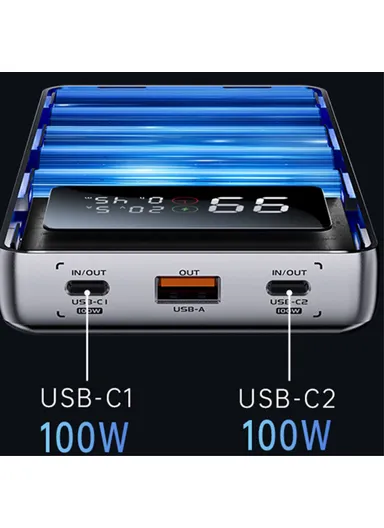 25000mAh 130W Power Bank Portable Phone Charger Battery Pack M25 - Silver