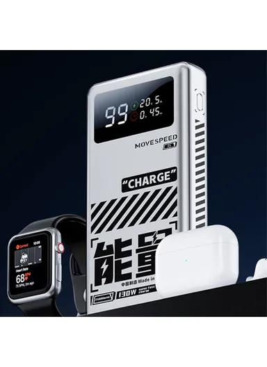 25000mAh 130W Power Bank Portable Phone Charger Battery Pack M25 - Silver