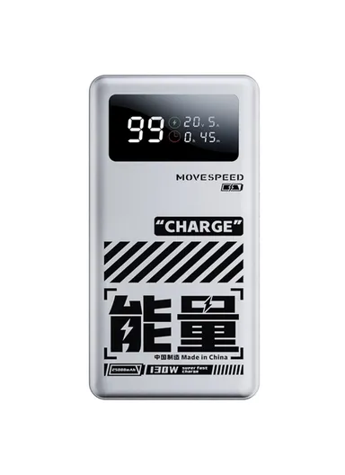 25000mAh 130W Power Bank Portable Phone Charger Battery Pack M25 - Silver