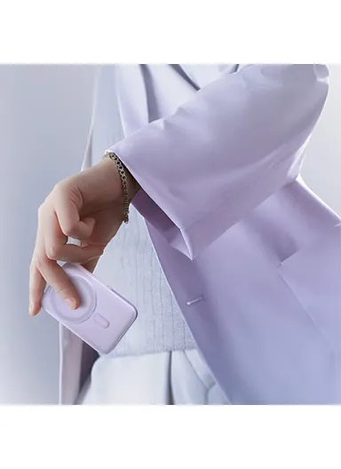 T159 10000mAh PD 20W Magnetic Wireless Power Bank ABS+PC Phone Charger with Folding Kickstand - White