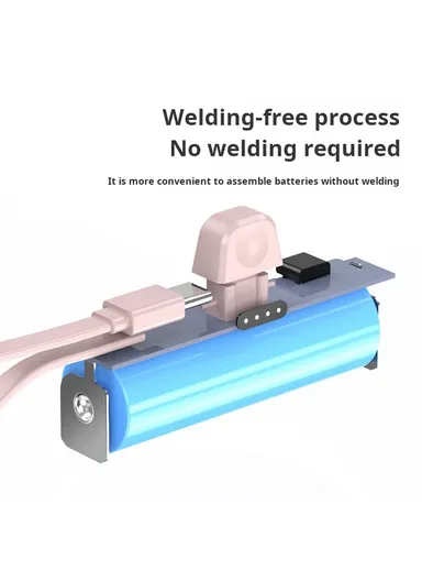 5000mAh Mini Capsule Phone Charger Lightning Plug, Power Bank with Type-C Cable KC - Black