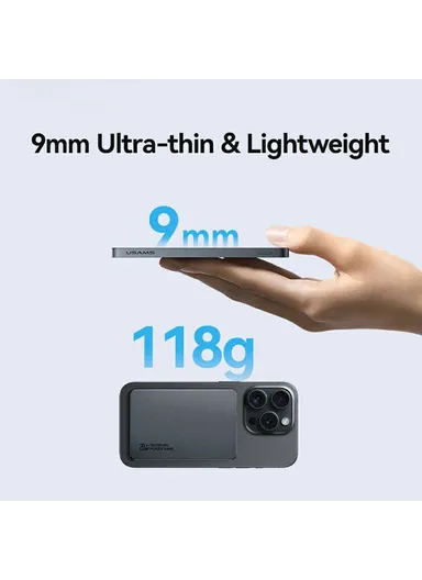 5000mAh 20W Portable Charger Magnetic Wireless &amp; Wired Power Bank, Slim Battery Pack Charger CD231 - White