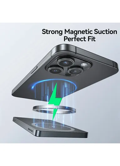 5000mAh 20W Portable Charger Magnetic Wireless &amp; Wired Power Bank, Slim Battery Pack Charger CD231 - White