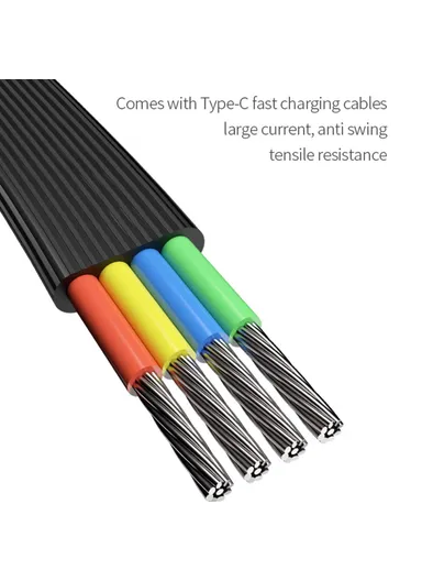 20000mAh 20W Portable Power Bank, Fast Charging Charger with Built-in Type-C &amp; Lightning Cable JP312 - Black