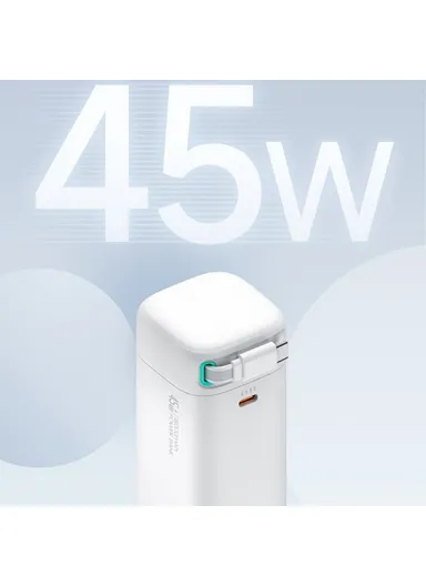 18000mAh  45W Power Bank, Dual Type-C Power Station with Retractable Magnetic Cable US-CD216 - Black