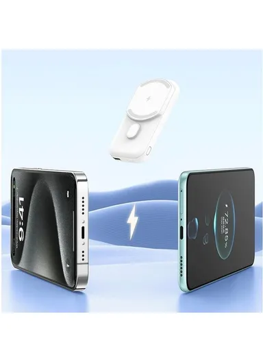 10000mAh 15W Portable Mini Magnetic Wireless &amp; Wired Charging Power Bank L2B - Tarnish