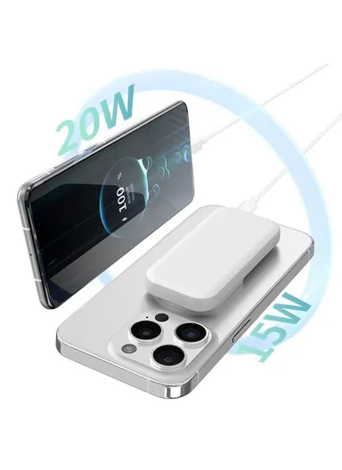 10000mAh 15W Portable Mini Magnetic Wireless &amp; Wired Charging Power Bank L2B - Tarnish