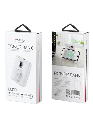 10000mAh 15W Power Bank Wired &amp; Magnetic Adsorption Phone Wireless Charger YP45 