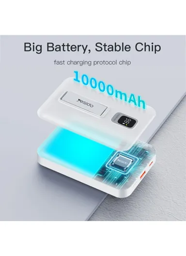 10000mAh 15W Power Bank Wired &amp; Magnetic Adsorption Phone Wireless Charger YP45 