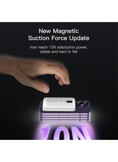 10000mAh 15W Power Bank Wired &amp; Magnetic Adsorption Phone Wireless Charger YP45 