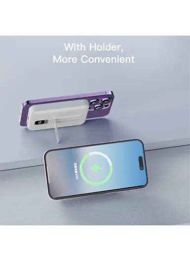 10000mAh 15W Power Bank Wired &amp; Magnetic Adsorption Phone Wireless Charger YP45 