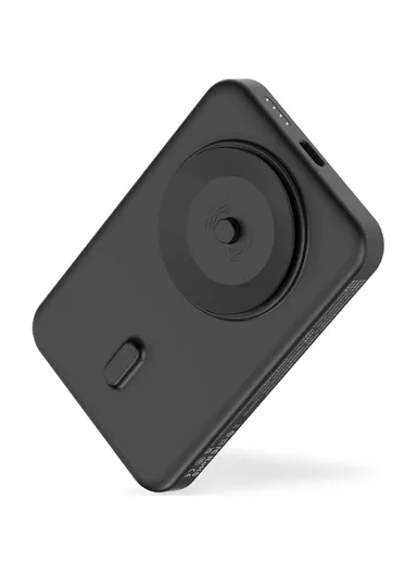 5000mAh Portable Power Bank, 15W+22W Electric Suction Wireless &amp; Wired Charger Phone External Battery K8 - Black