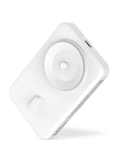 5000mAh Portable Power Bank, 15W+22W Electric Suction Wireless &amp; Wired Charger Phone External Battery K8 - White