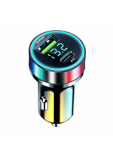 120W Fast Car Charger USB+Type-C Power Adapter with PD iP Cable for iPhone D3-PD