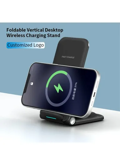 15W Phone Wireless Charging Stand Foldable Wireless Charger OJD-75  (L15.6 x W7.5 x T2.2)cm - White