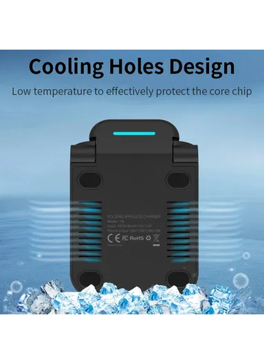 15W Phone Wireless Charging Stand Foldable Wireless Charger OJD-75  (L15.6 x W7.5 x T2.2)cm - White