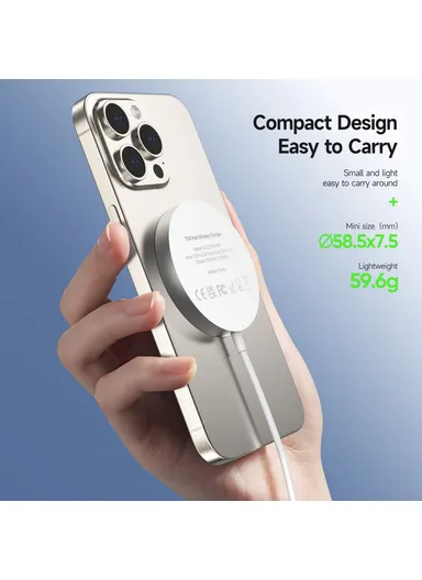 15W Fast Charging Magnetic Wireless Phone Charger for iPhone 16 Series / AirPods 4 W18 Qi2