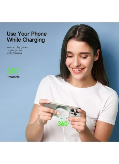 15W Fast Charging Magnetic Wireless Phone Charger for iPhone 16 Series / AirPods 4 W18 Qi2