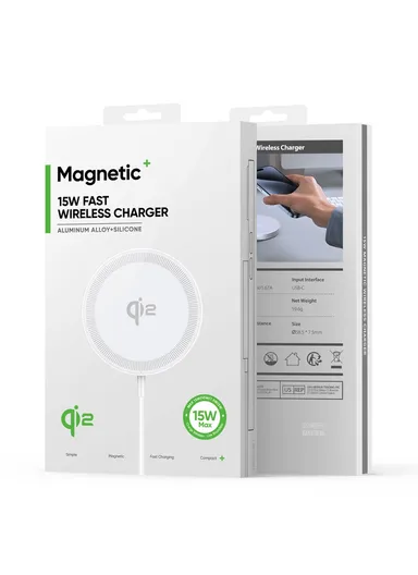 15W Fast Charging Magnetic Wireless Phone Charger for iPhone 16 Series / AirPods 4 W18 Qi2