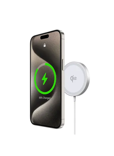 15W Fast Charging Magnetic Wireless Phone Charger for iPhone 16 Series / AirPods 4 W18 Qi2