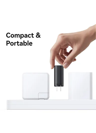  CC297 Xiang Series US Plug 30W Fast Charger Adapter with Retractable Type C Cable - White