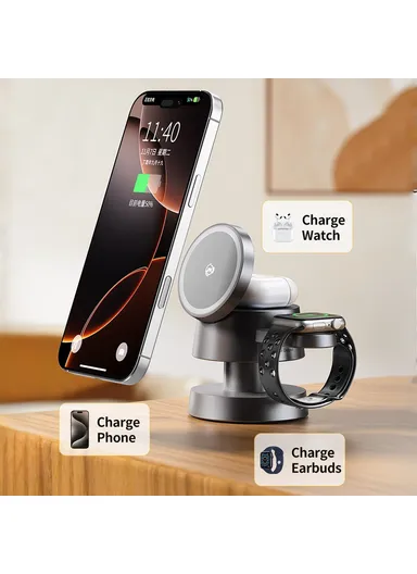 4-in-1 Wireless Charging Dock, Phone Smart Watch Wireless Phone Charging &amp; Earbuds with Night Light WP-U178 