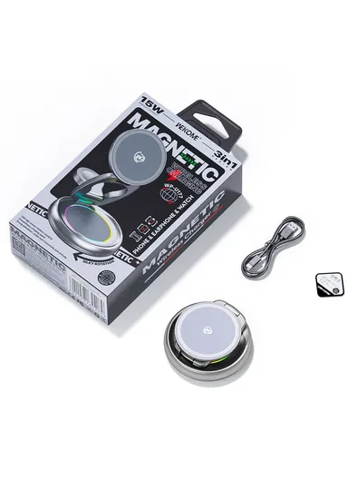 3-in-1 Rotatable Wireless Charger Phone Smart Watch Earbuds Desktop Bracket WP-U177