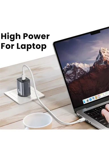 45W Multi-Use Phone Laptop GaN Fast Charger Dual USB-C Power Wall &amp; Desk Adapter Charger CC305 - EU Plug