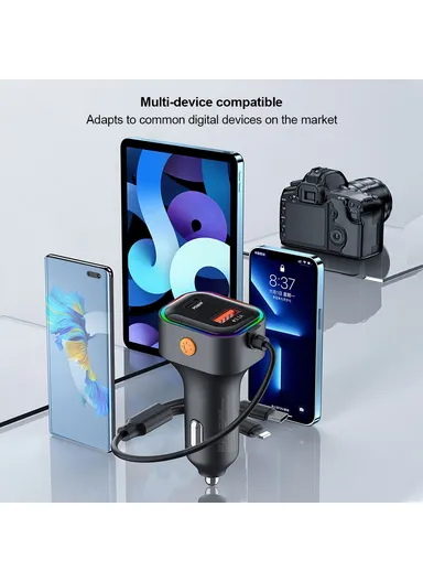 22.5W Multi-Port Fast Charging Car Charger, Dual Lightning &amp; Type-C Cable Car Charger XDCH-106