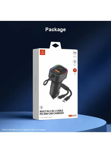 22.5W Multi-Port Fast Charging Car Charger, Dual Lightning &amp; Type-C Cable Car Charger XDCH-106