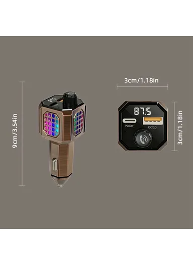 PD30W Car Charger Adapter Zinc Alloy Fast Charging Cigarette Lighter C70 (L3 x W3 x H9)cm