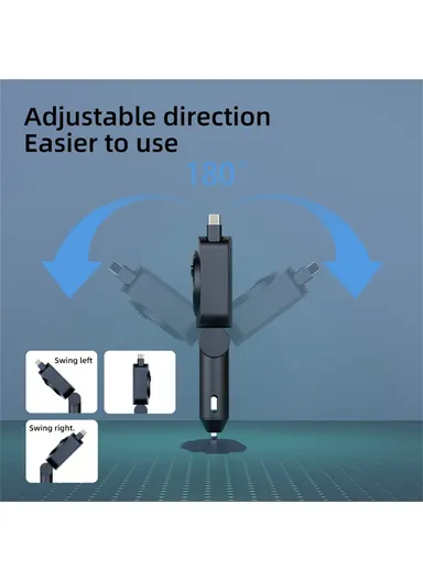 PD 30W Cigarette Lighter Adapter Car Charger with Retractable, Bluetooth-compatible FM Transmitter Car Charger C76 (L5.1 x H16)cm