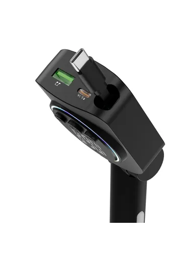 PD 30W Cigarette Lighter Adapter Car Charger with Retractable, Bluetooth-compatible FM Transmitter Car Charger C76 (L5.1 x H16)cm