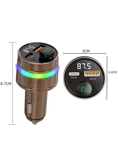 PD30W Bluetooth-compatible 5.3 Car Charger Fast Charging with Digital Display C74 (D3.5 x H8.7)cm