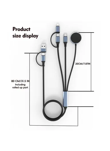100W 1m Fast Charging Cable, Multifunction Charging Cord U33