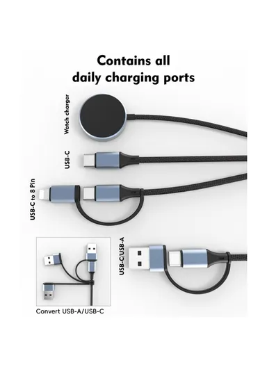 100W 1m Fast Charging Cable, Multifunction Charging Cord U33