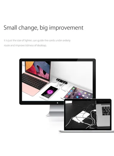 Silicone Cable Holder Clip Audio/USB Cord Organizer CBS7 (L15 x W2 x T1.2)cm - Orange