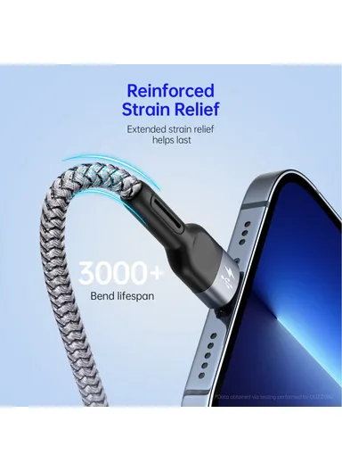 3-in-1 3.5A Multi-Head Micro, Lightning, Type-C Nylon Braided Charging &amp; Data Transfer Cable A3 