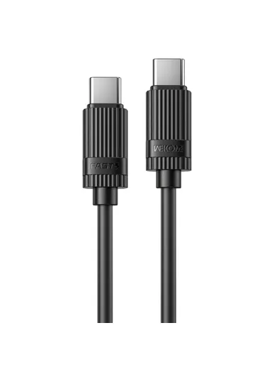 65W Type-C to Type-C Fast Charging Cable, Elastic Liquid Silicone 480Mbps Data Cable WDC-53 - Black
