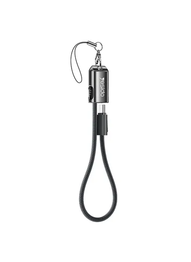 PD60W 20cm USB-C to USB-C Fast Charging &amp; Data Cable Cord with Lanyard CA177 