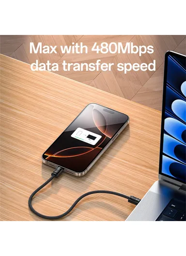 PD60W 20cm USB-C to USB-C Fast Charging &amp; Data Cable Cord with Lanyard CA177 