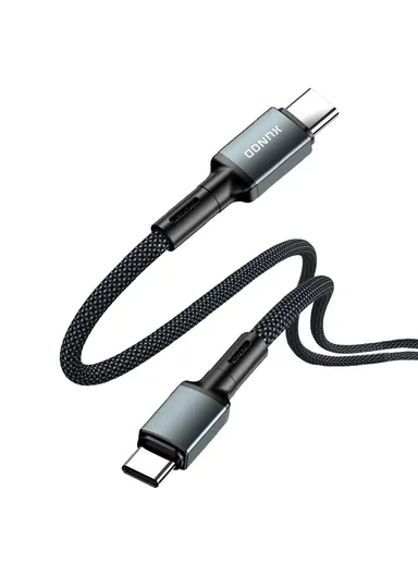 60W 1m Aluminum Alloy Braided USB-C to USB-C Fast Charging &amp; Data Cable Wire XDDC-033