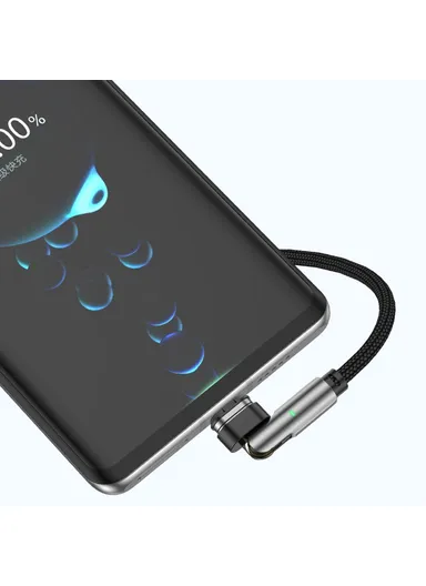 100W/PD 27W 1m Magnetic Multi-Head Fast Charging Cable, 180-Degree Rotation Type-C to Type-C/Lightning Charging &amp; Data Transfer Cable