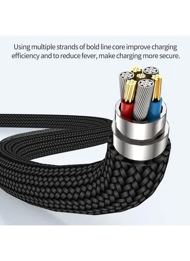 100W/PD 27W 1m Magnetic Multi-Head Fast Charging Cable, 180-Degree Rotation Type-C to Type-C/Lightning Charging &amp; Data Transfer Cable