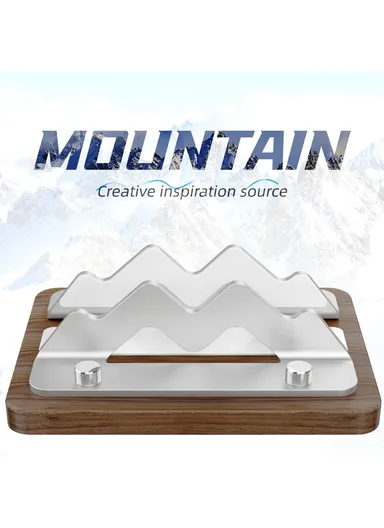 Mac Mini M4/M3/M2/M1 Mini PC Stand, Walnut Wood Adjustable Width 1-2.2 Inch Vertical Holder AJBZJ03M (L17 x W13 x H6)cm