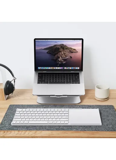 Apple Magic Trackpad 2/3, Magic Keyboard 2/3, Adjustable Bracket Desktop Holder Stand (L44 x W12 x H2)cm - White